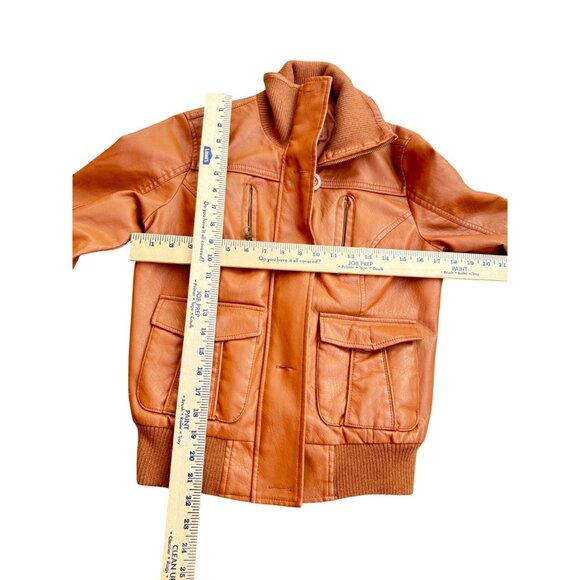 Beverly Hills Polo Club Women Medium Leather Jacket With Zip & Button Closure - Picture 5 of 9